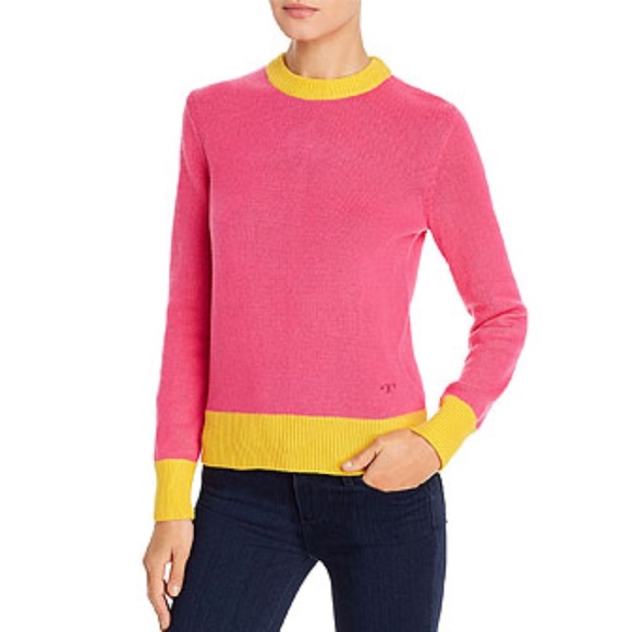 Tory Burch Color-Blocked Cashmere Sweater - Picture 1 of 3